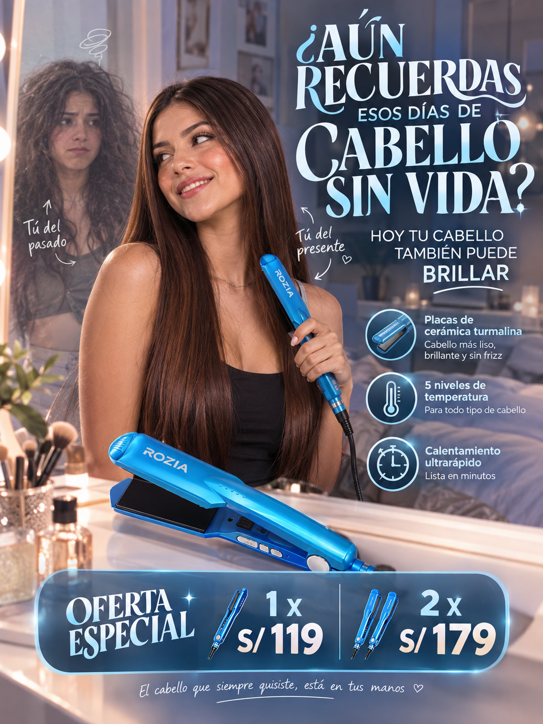 Plancha ROZIA 470°F PRO: ¡ALISA EN UNA SOLA PASADA!