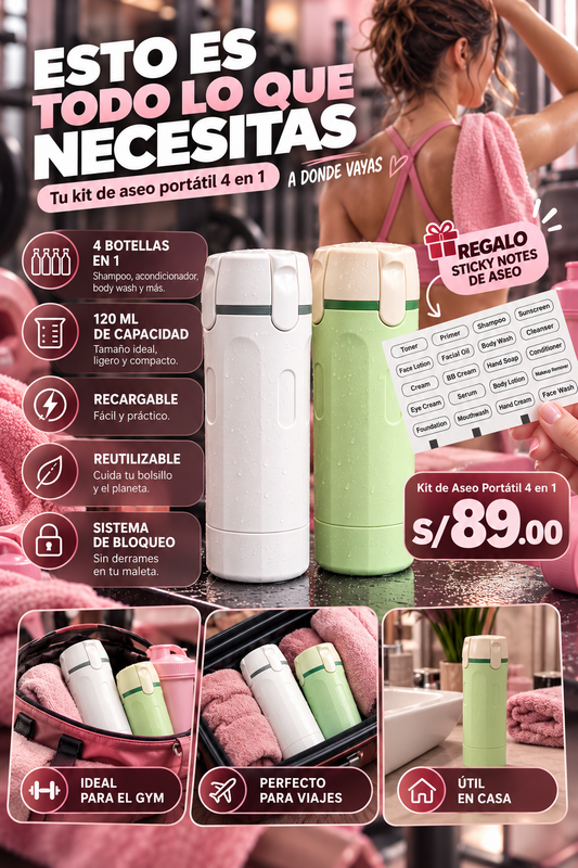 KIT Aseo 4 en 1  Woman + Stickers de regalo