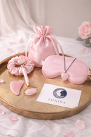 Pink Set de Regalo: Máscara de Ojos para Dormir + Masajeador Facial para Mujeres + Ligas para el Cabello + Bolsa de Regalo