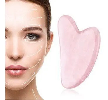 Rodillo De Cuarzo + Gua Sha Piedra De Cuarzo Todo Tipo De Piel Día/noche