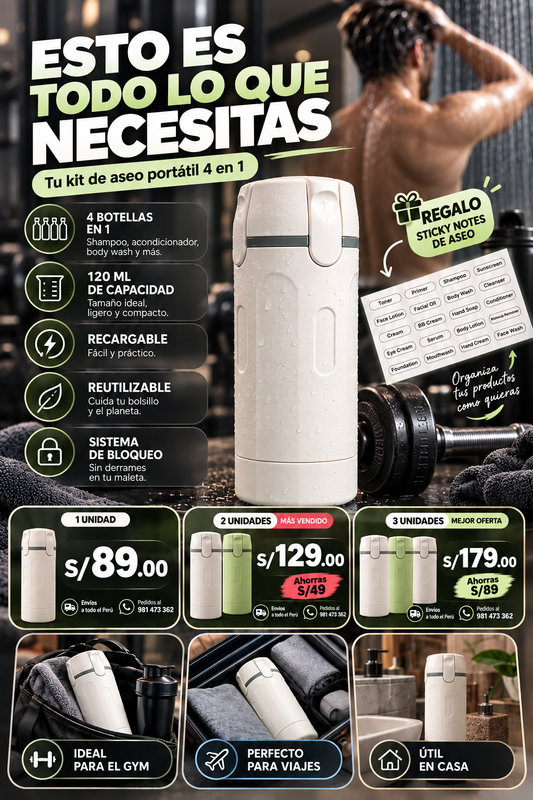 KIT Aseo 4 en 1  Man + Stickers de regalo